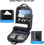 FENRUIEN Anti Theft Laptop Backpack for Men, Expandable Waterproof Hardshell Backpack with USB Port, Black Business Travel Computer Bag 15.6 Inch - Image 3